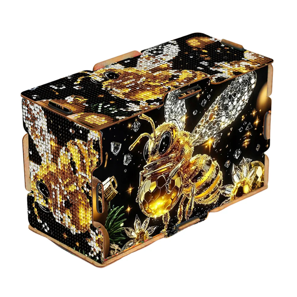 Diamond Painting Tissue Box Kits Decorative Rhinestone Craft Kit (Golden Bee)
