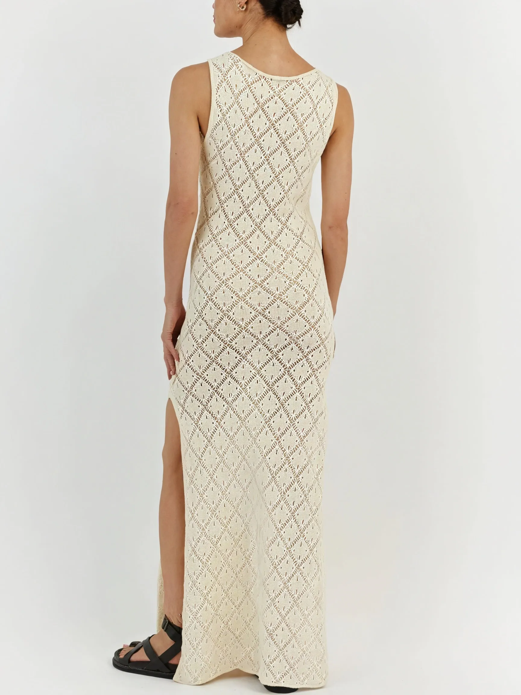 Damen Maxikleid – Ärmellos, Strick, Offenes Lochstrick-Design-83712-05b7fa5f-addc-4a43-b0e5-c16204c9f6ac