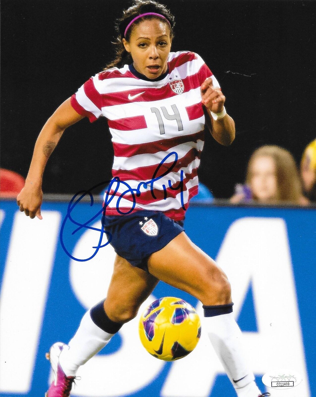 Sydney Leroux Orlando Pride signed Team USA Womens Soccer 8x10 Photo Poster painting 4 JSA