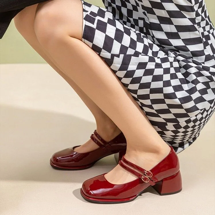 Yyvonne High-Heeled Mary Treasure Shoes 2025 Spring And Summer New Retro Thick Heel JK Single Shoes Fairy Fashion High Heels