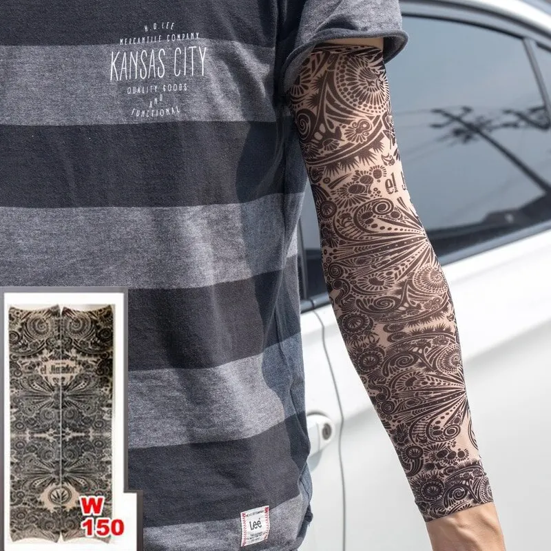 Sdrawing Temporary Tattoo Sleeve Tattoos Full Long Arm Tattoo Sleeve Men Elastic Nylon Tattoos skull dragon snake tiger tatoo sleeve