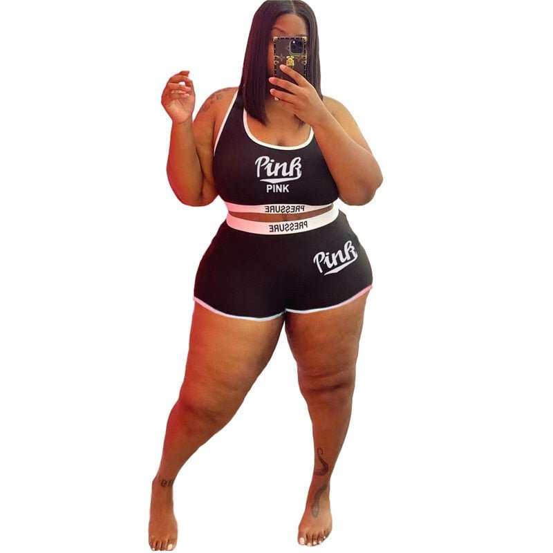 Two Piece Plus Size Sets Women Clothing Wholesale Sexy Shorts Sets Fashion Vest Short Leggings Casual Jogging Suits Dropshipping
