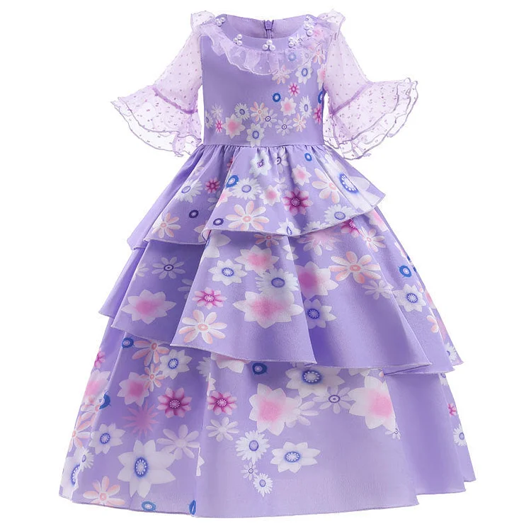 Encanto Mirabel Dress Girls Princess Halloween Costumes-elleschic