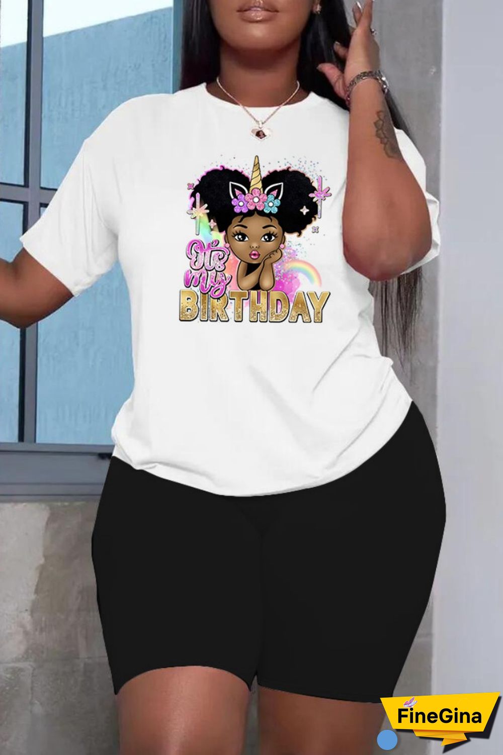 White Black Casual Print Basic O Neck Short Sleeve Two Pieces