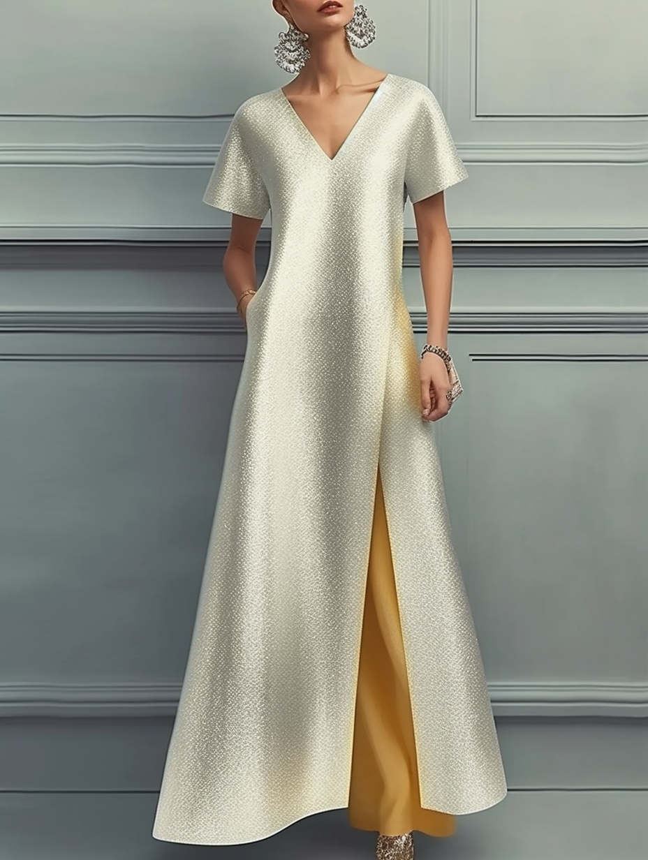 Solid Elegant Prom Maxi Dress