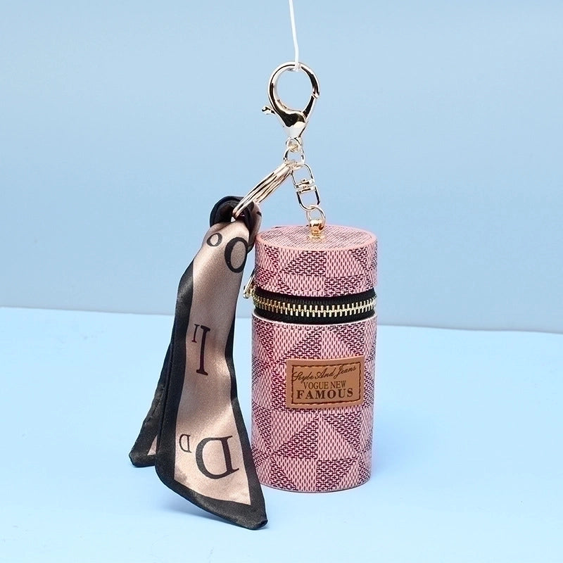 Modern Style Geometric Pu Leather Metal Women’s Bag Pendant Keychain 1 Piece