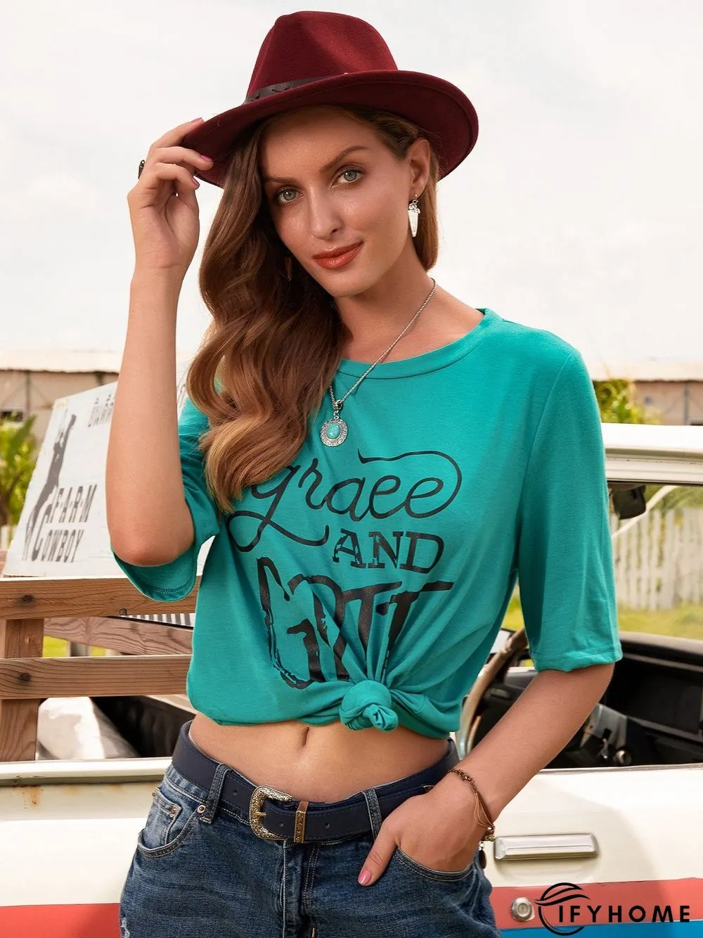 Summer casual simple printed T-shirt | IFYHOME