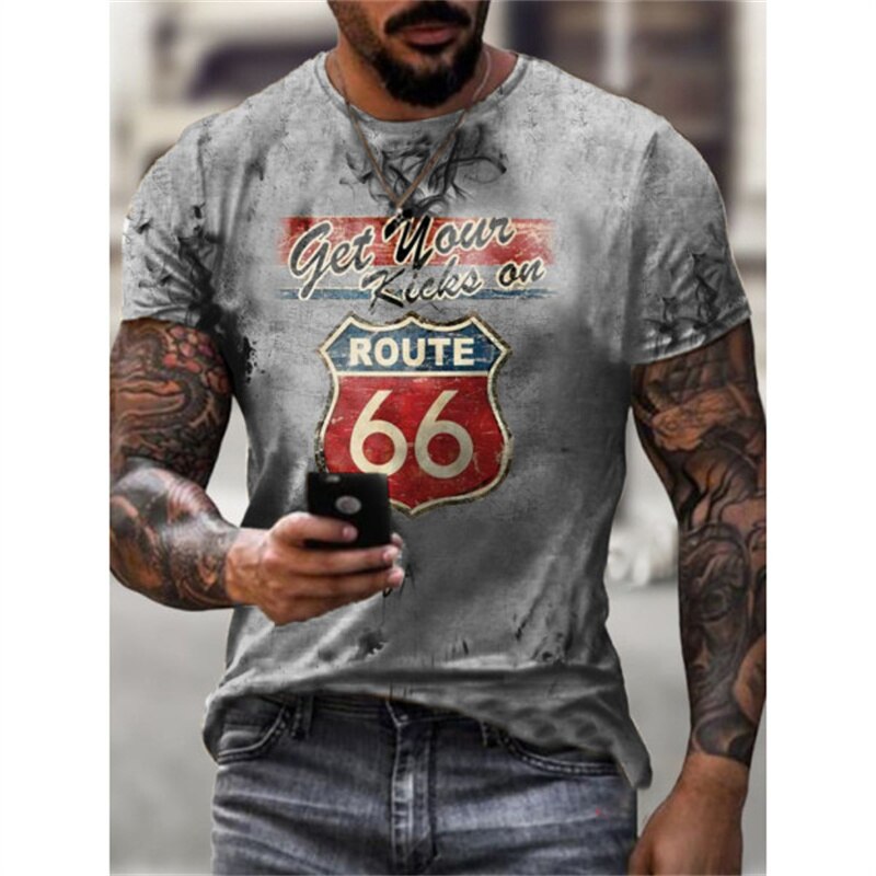 

Route 66 - 3D Printed Men T Shirt, Xl, 501 Original