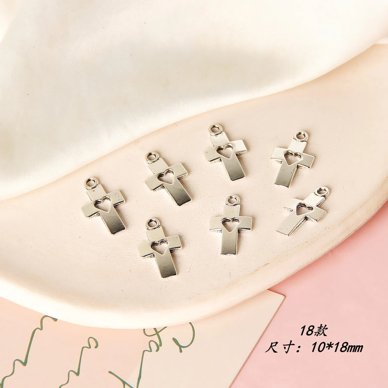 10 PCS/Package 8 * 20mm Alloy Cross Polished Pendant Jewelry Accessories