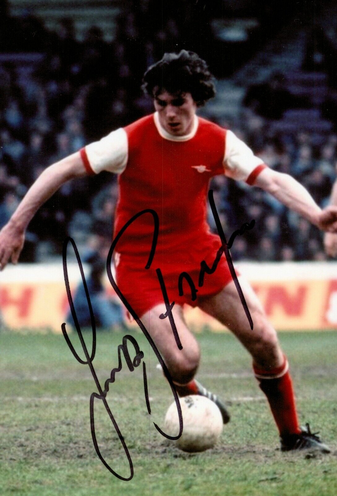 Frank Stapleton Signed 6x4 Photo Poster painting Arsenal Gunners Rep. Ireland Autograph + COA