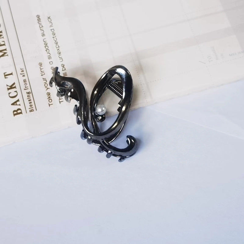 Metal Grab Clip Elegant Bow Hairpin Back Head Large Shark Clip French Pearl Clip Hair Accessories