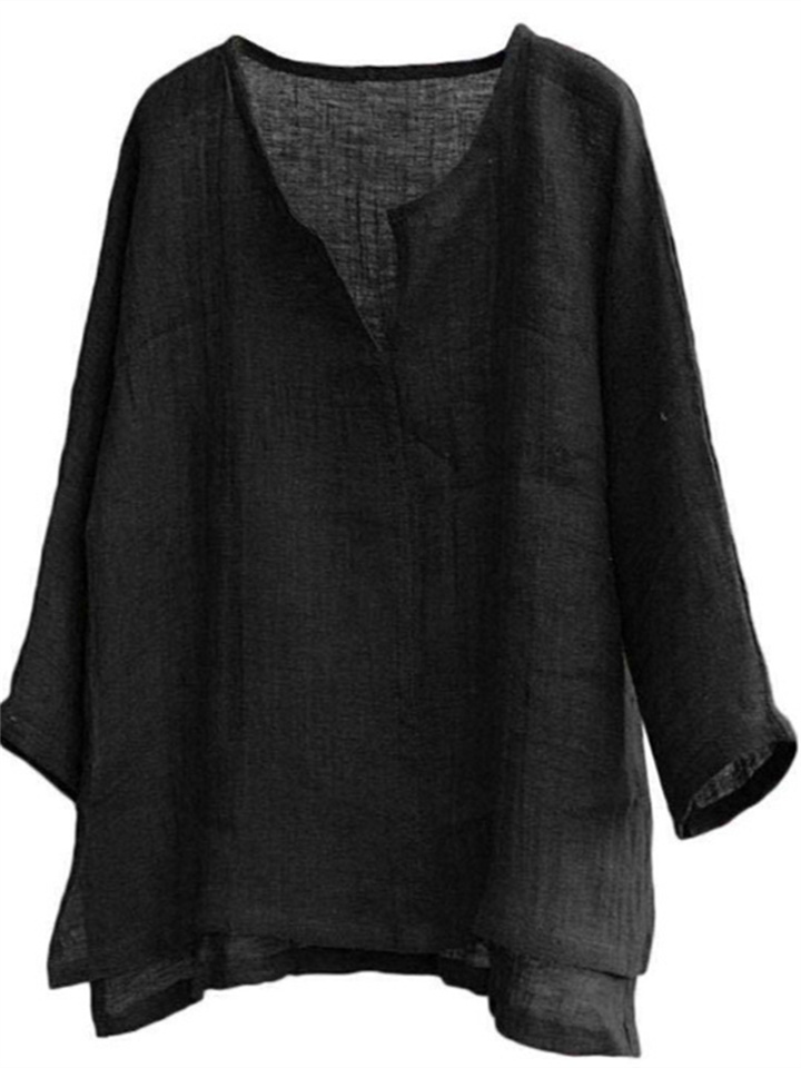 Men's Shirt Linen Shirt Solid Color Plain Collar Light Blue ArmyGreen Black White Orange Street Beach Long Sleeve Clothing Apparel Breathable