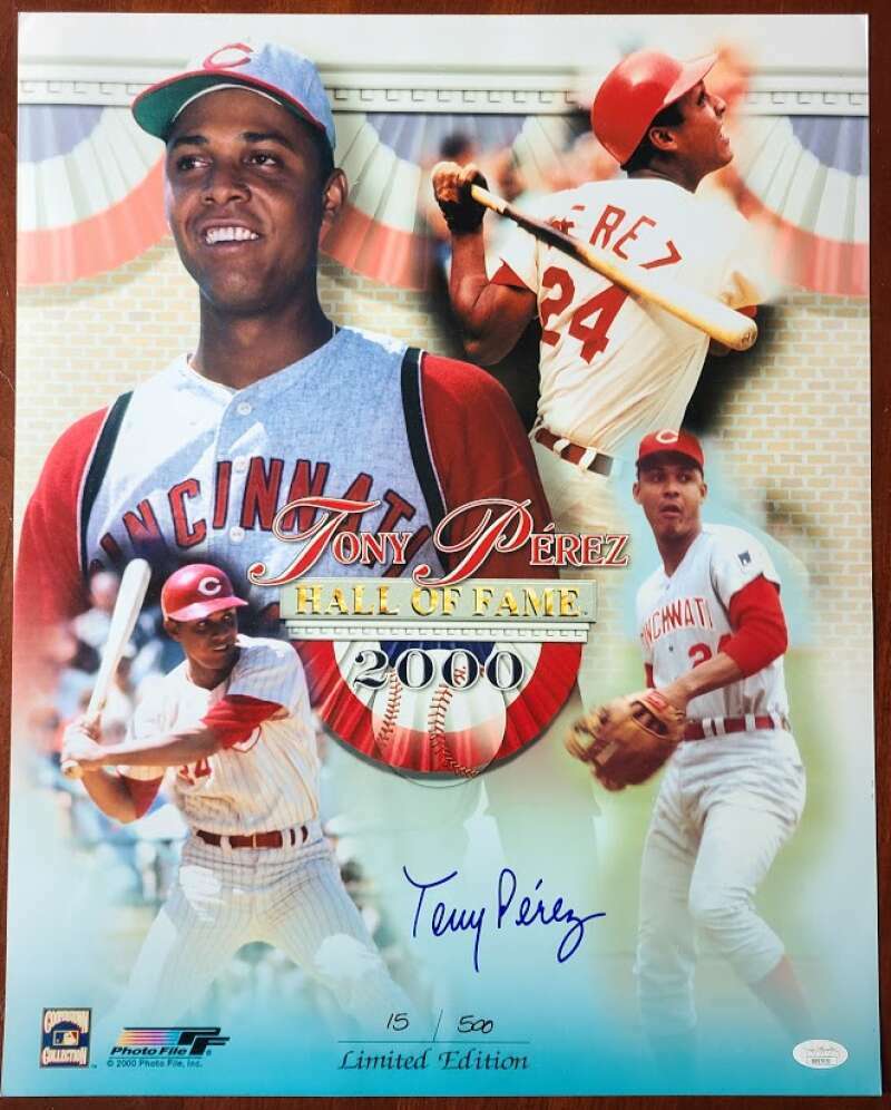 Tony Perez JSA Cert Signed 16x20 Photo Poster painting Autograph