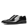 Mens Patent Leather Oxford Brogue Shoes