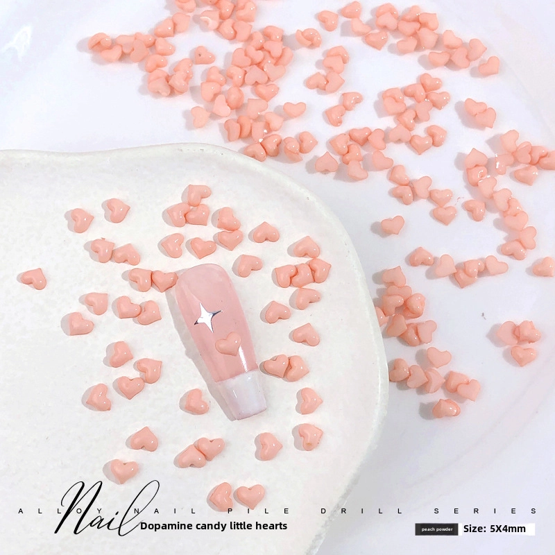 Dopamine Candy Love Diamond Macaron Color Sweet Resin Small Love Net Red Nail Jewelry