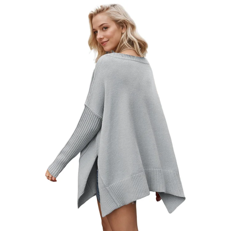 PASUXI Womens Fall Tops Fashion V Neck Long Sleeve Knit Casual Pullover Sweater  huanwei