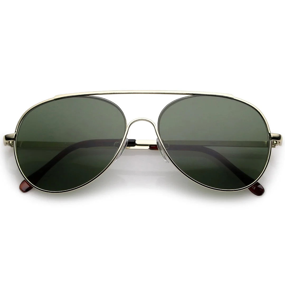 Classic Metal Aviator glasses Crossbar Slim Arms Teardrop Lens 55mm