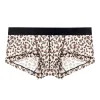 Men's Ultra-thin Mesh Ice Silk Sexy Leopard Print Boxer Briefs