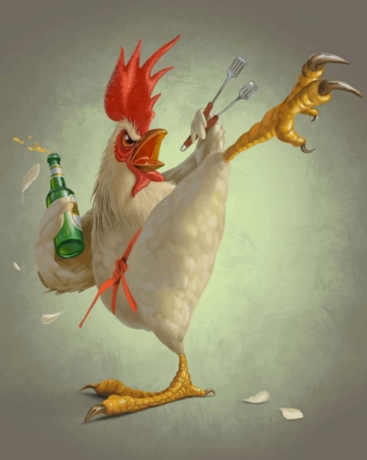 

Fighter Chicken – Paint By Numbers - 40*50CM, 501 Original