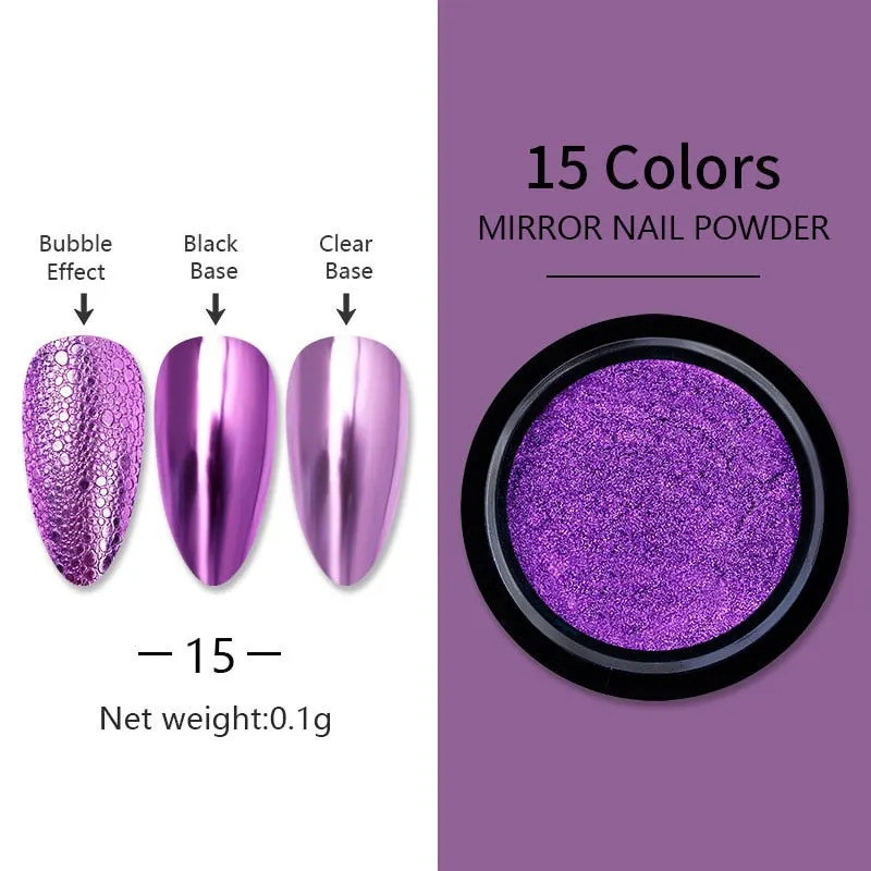 1 Box Gold Sliver Pink Mirror Nail Powder Glitter Sequins Nail Art Gel Polishing Chrome Flakes Pigment Dust Decorations