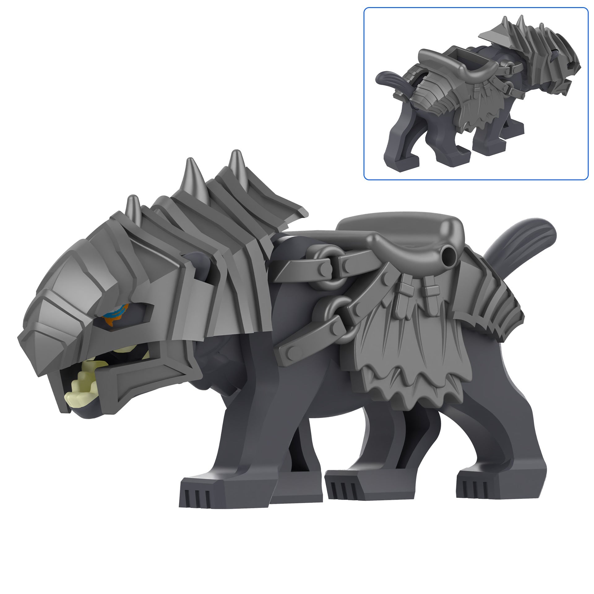Grey Wolf Custom Lord of the Rings Minifigure Minifigure Bricks monstertoys