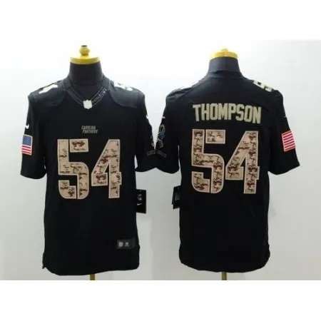 Panthers #54 Shaq Thompson Black Men's Stitched NFL Limited Salute to Service Jersey