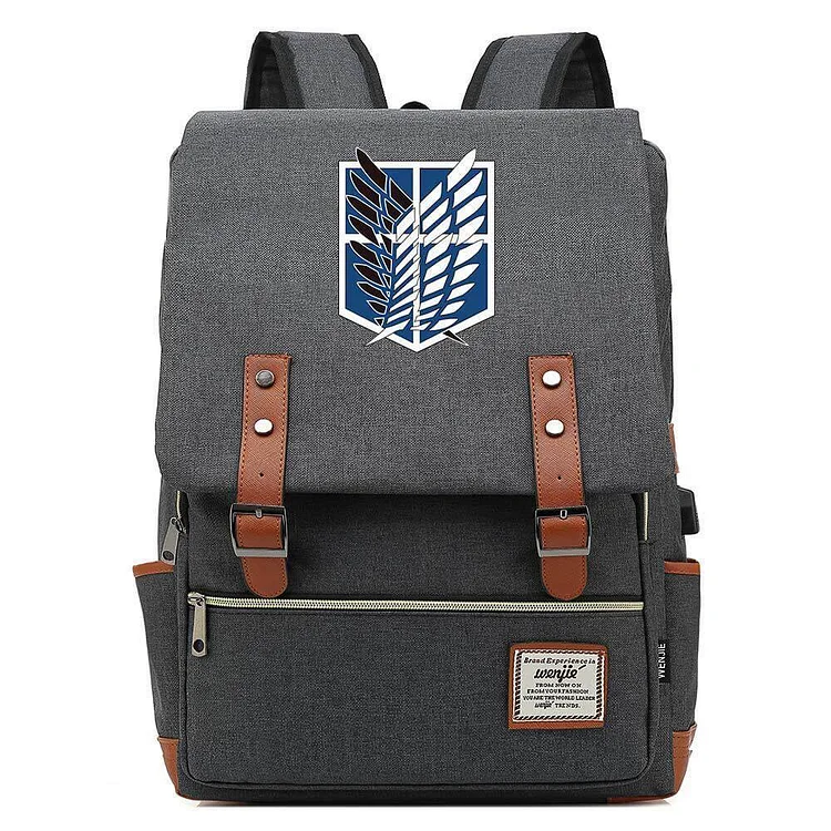 Mayoulove Attack On Titan Cosplay Canvas Travel Backpack School Bag-Mayoulove