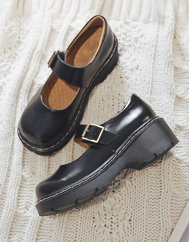 Buckle Strap Platform Mary Jane Shoes