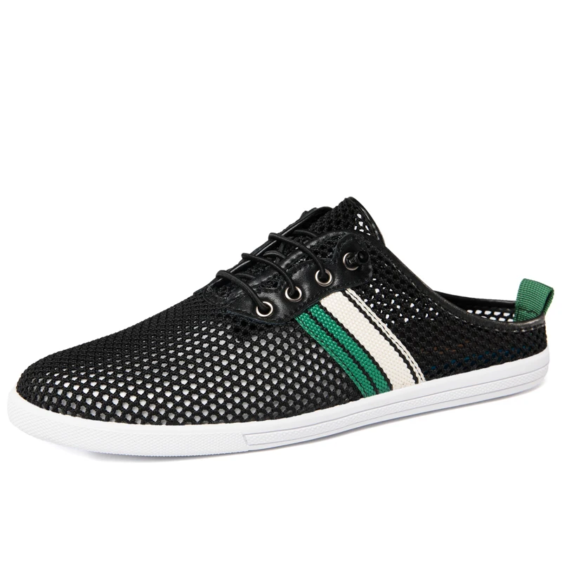 Localnetstore fall 2025 fashion trend 2025 New Summer Men's Fashion Mesh Slippers Outdoor Casual Flats Summer Half Shoes For Men Lightweight Comfortable Beach shoes