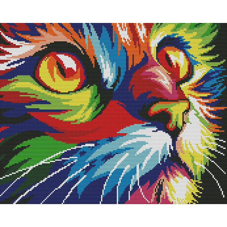 Color Cat 14CT Printed Cross Stitch Kits (39*32CM) fgoby