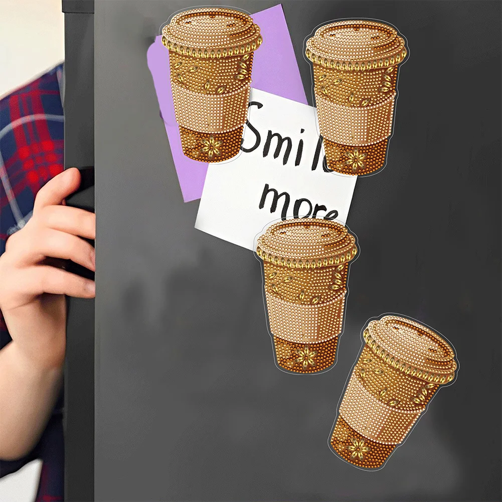 1pcs DIY Coffee Cup Diamond Painting Magnets Refrigerator for Adults Kid Office Car Fridge