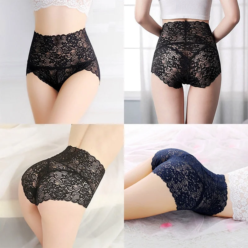 M-3XL Floral Lace Panties Sexy Underwear for Women High Waist Pantys Lingerie Female Seamless Panties Briefs Underpants Hot Sale