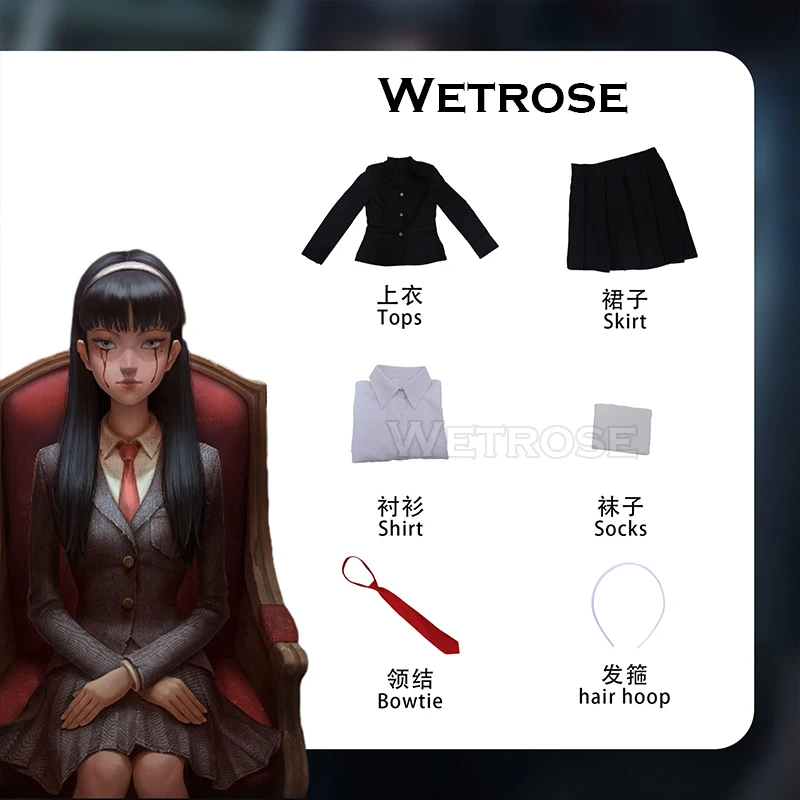 [Wetrose] Tomie Kawakami Identity V Cosplay Costume Dream Witch Yidhra Wig Full Set