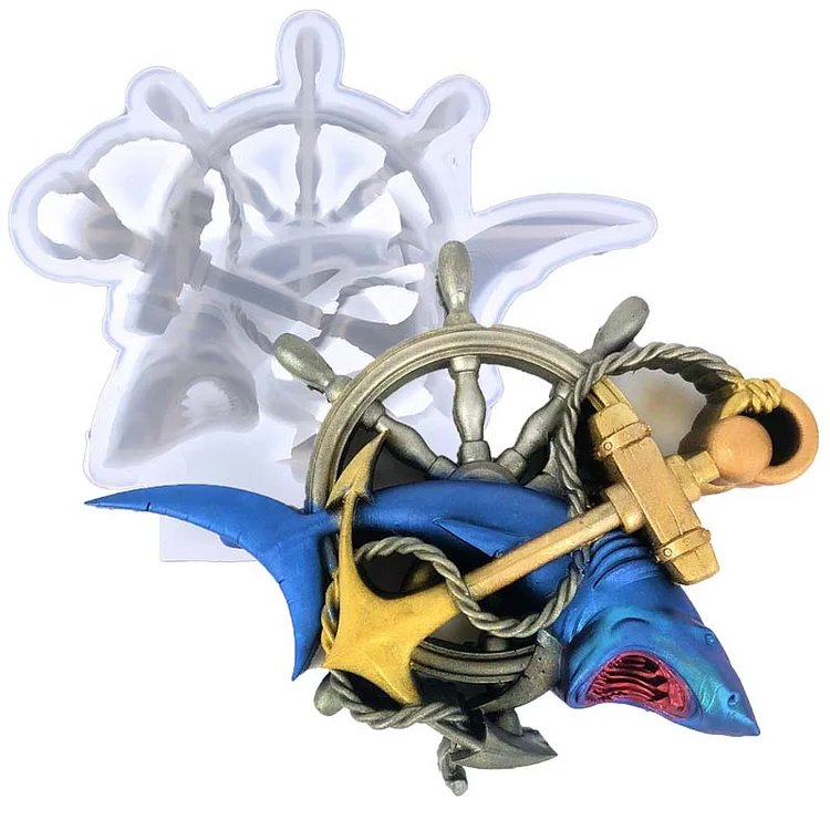 Shark Anchor Relief Decoration Resin Mold CrazyMold
