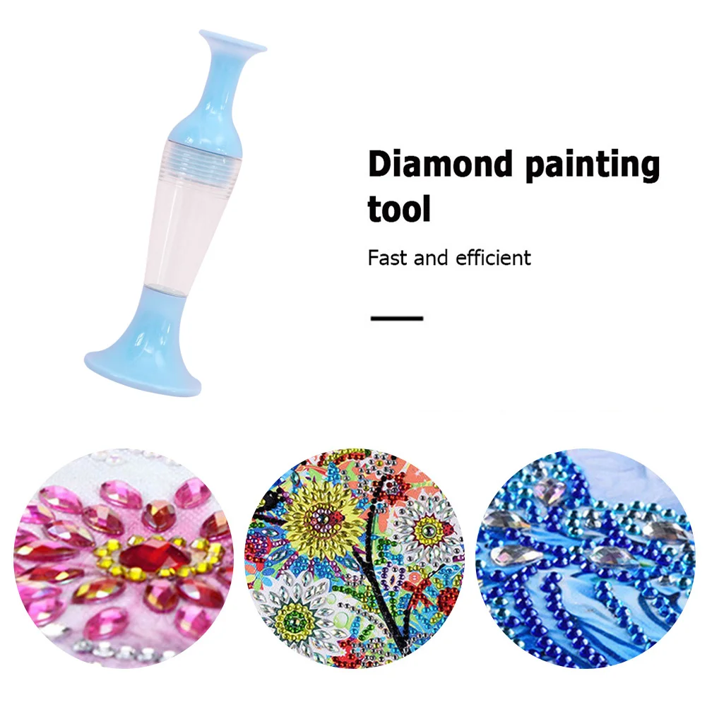 Flower Pot 5D Diamond Painting Point Drill Pen DIY Crafts (no Drill Blue)