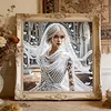 White Dressed Beauty Partial Drill Diamond Painting Kit 30x30cm