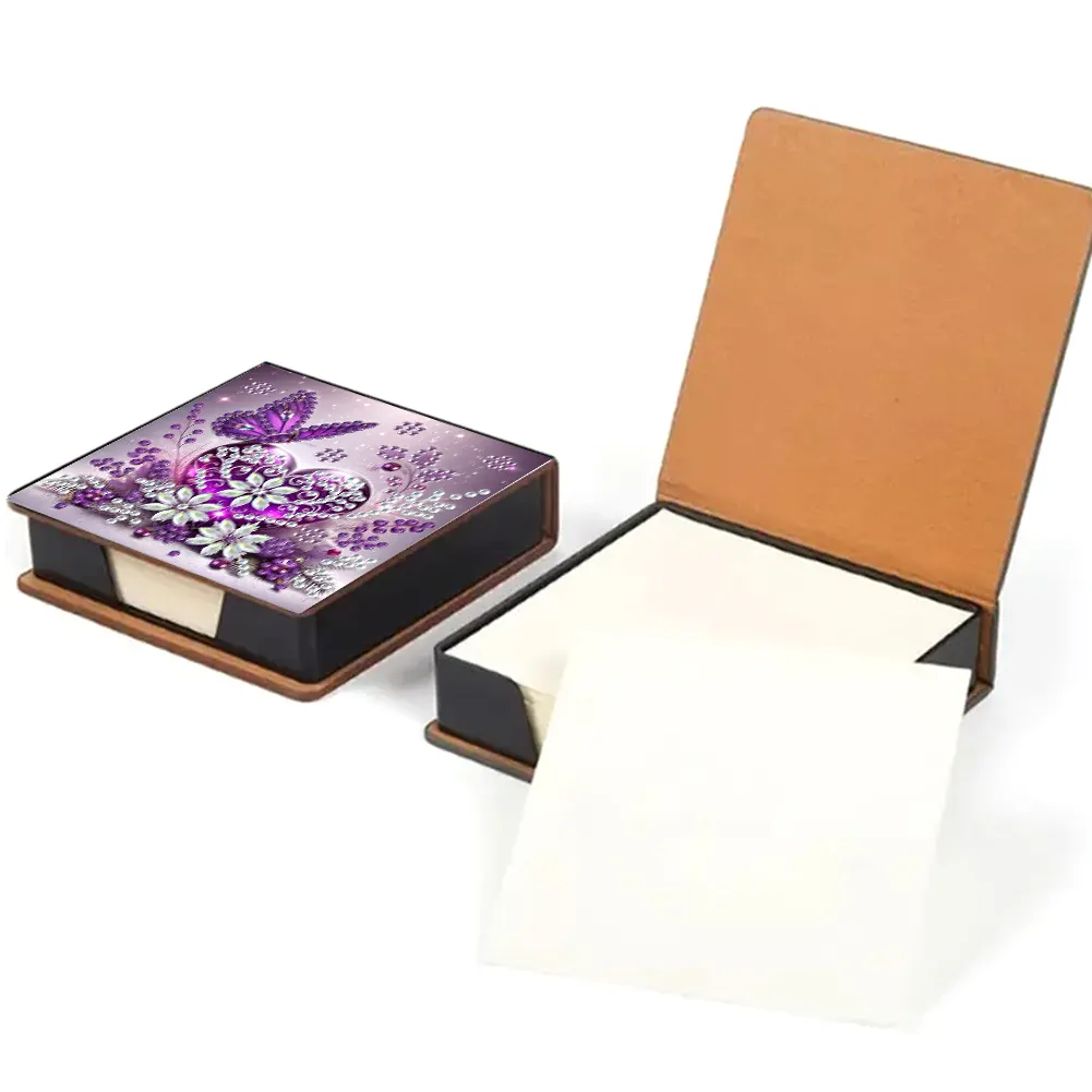 PU 5D Diamond Painting Kit Note Box DIY Diamond Art Notepad Box (Butterfly)