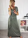 Flexible Neck Designed Bandage Maxi Dress