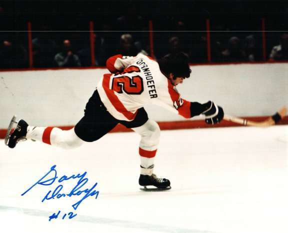 Signed 8x10 GARY DORNHOEFER Philadelphia Flyers Photo Poster painting - COA