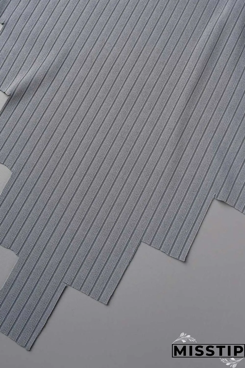 Grey Sexy Solid Patchwork Asymmetrical Turtleneck Sleeveless Two Pieces