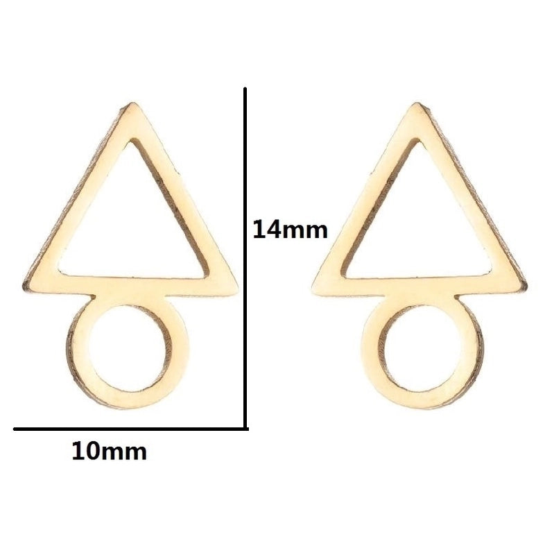 Women’s Minimalist Geometric Heart Stainless Steel No Inlaid Ear Studs Stainless Steel Earrings