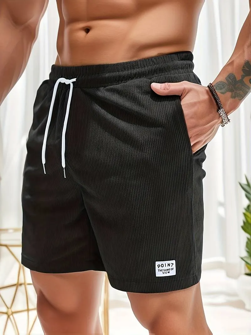 Men's Lightweight Casual Shorts &ndash; Breathable Drawstring Comfort &ndash; Black