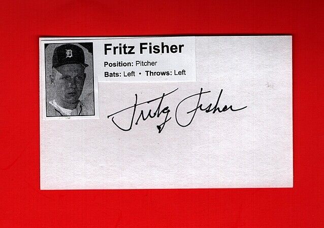 1964 FRITZ FISHER-DETROIT TIGERS A'S OBSCURE AUTOGRAPHED 3X5 W/Photo Poster painting