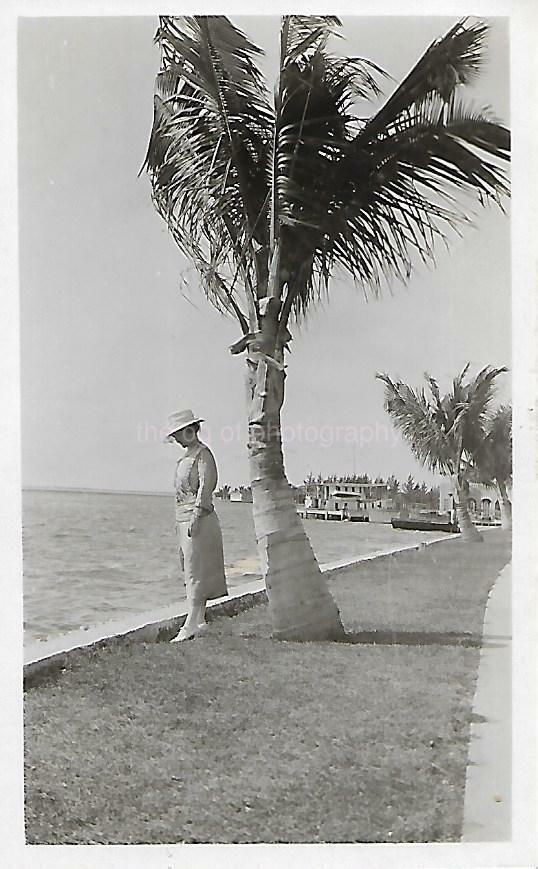 A WOMAN ON A SUMMER DAY Found ANTIQUE Photo Poster paintingGRAPH Original BLACK AND WHITE 21 69C