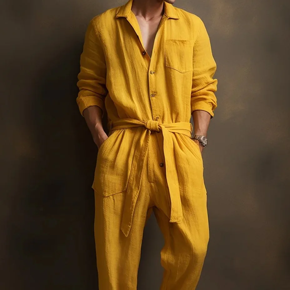 Men's Linen Jumpsuit-inspireuse
