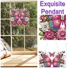 (US Only)Flowers Butterflies Diamond Painting Hanging Pendant DIY Diamond Ornaments