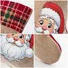 DIY Diamond Painting Christmas Stockings Hanging Ornaments Large Capacity Xmas Socks Pendant Wear Resist Candy Gift Storage Bags for Family Christmas Holiday Party Decoration (Santa Claus head)