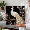 (25x25cm)DIY Pearl Painting Peacock Framed Handmade Pearl Material Art Kit Living Room Decor
