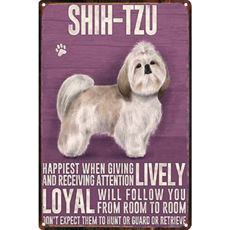 Shih-Tzu Dog Lively Loyal - Vintage Tin Signs/Wooden Signs - 7.9x11.8in & 11.8x15.7in