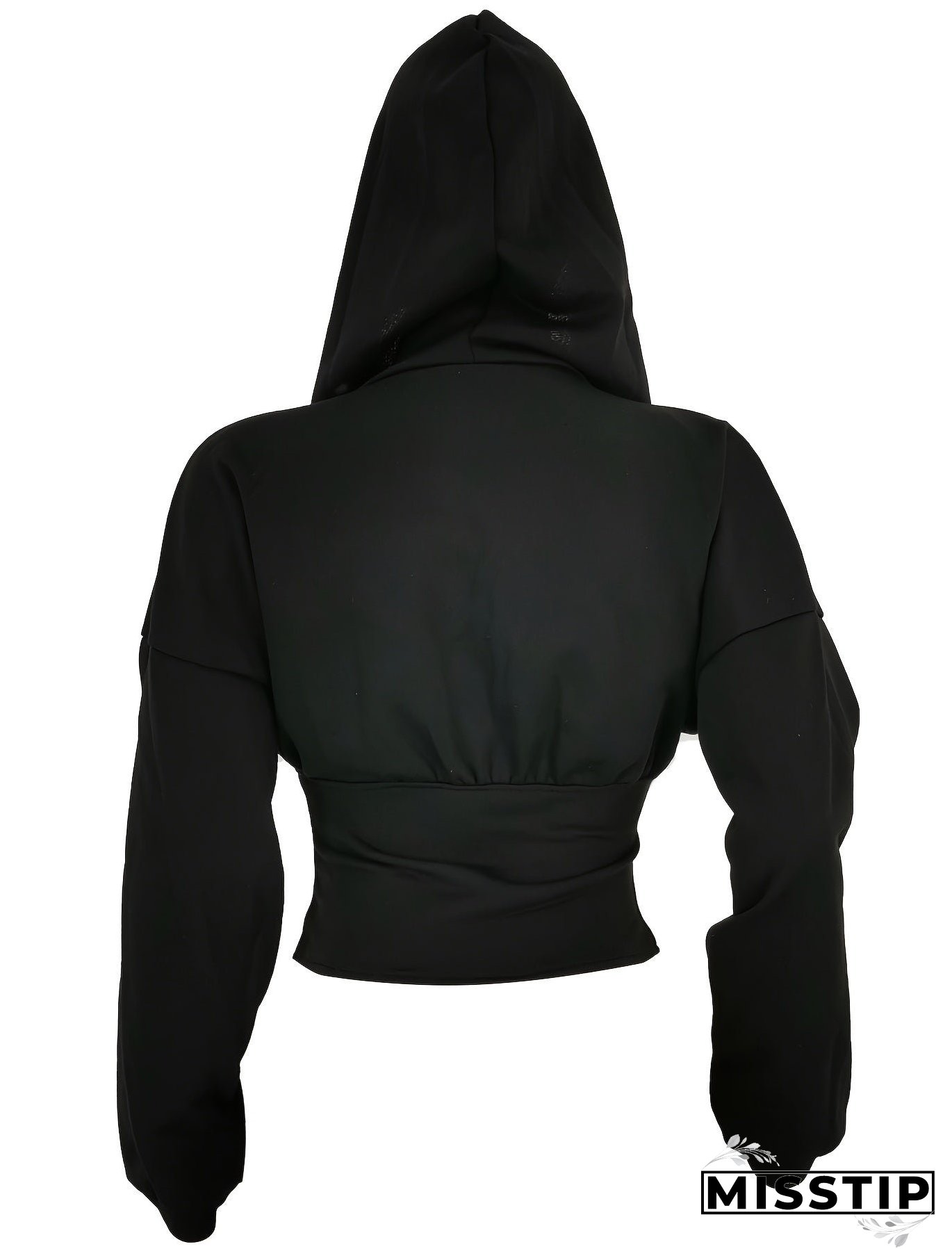 Zip Up Crop Hoodie, Long Sleeve Hoodies Sweatshirt, Casual Tops For Fall & Winter, Women's Clothing